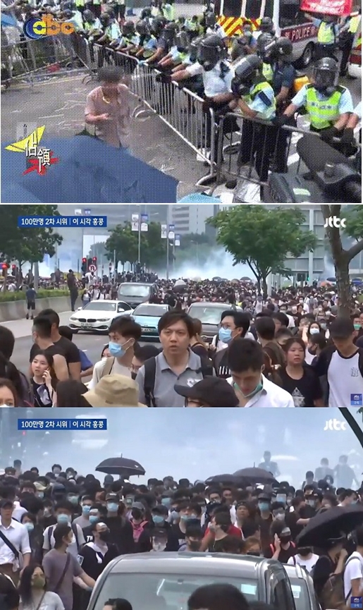 사진=(맨위)현지 방송 캡처. (아래)JTBC 영상 캡처