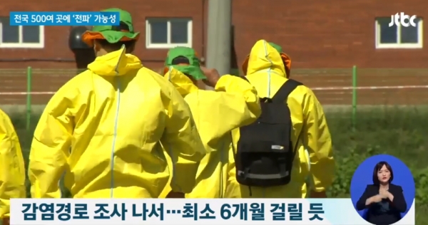 돼지열병 김포에서 의심 신고/사진=JTBC뉴스 방송캡처