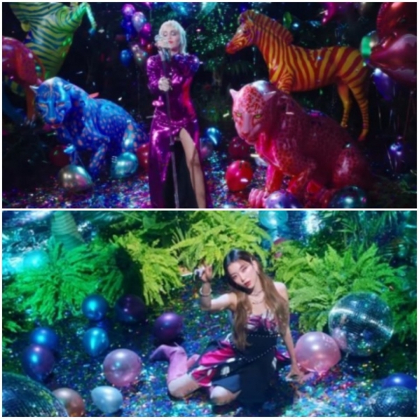 Capturing the music video for'Midnight Sky' of pop star Miley Cyrus with controversy over plagiarism and the music video of Stacy's'So Bed'/Photo ='Midnight Sky' and'So Bed' music videos