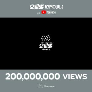 엑소, 히트곡 ’으르렁’ 뮤직비디오 2억뷰 돌파…글로벌 인기 과시