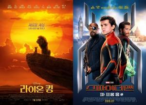 [박스오피스] ‘라이온 킹’ 이틀 만에 관객수 54만 돌파, ‘스파이더맨: 파 프롬 홈’·‘알라딘’ TOP3 (영화 순위)