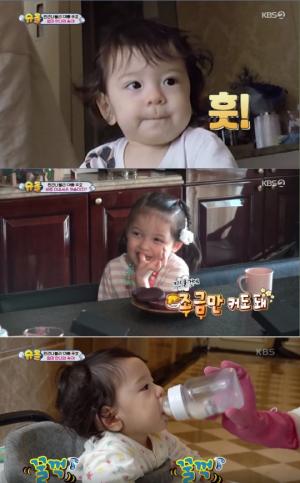 &apos;Shoodoll&apos; Jinwoo, who successfully feeds baby food, transfers&apos;honey tip&apos; to Park Joo-ho&apos;s father