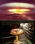 피자 폭발 VS 핵 폭발 비교 모습 &apos;시선 집중&apos;…"너무 아까운 치즈"